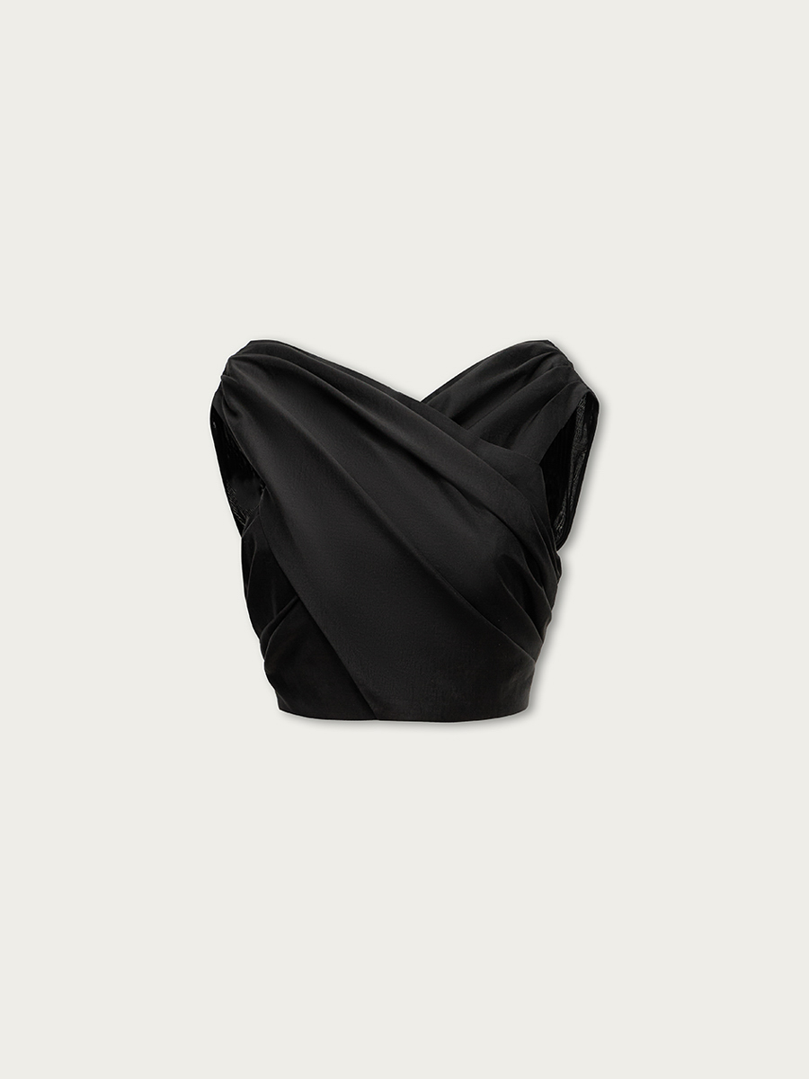 

Топ Виктория драпированный, Черный