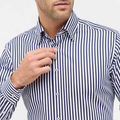 Сорочка мужская Eterna Modern Fit 1056-X11U-18 в броские тёмно-синие полоски