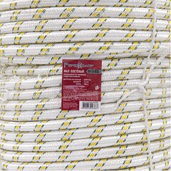 51-2-032 Фал плетеный капроновый 24-прядный, 2200кгс, сердечник капрон, д.12мм, бухта100м РемоКолор