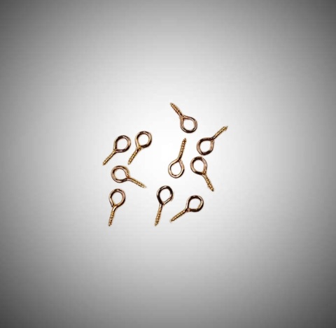 Штифты винтовые с петелькой 4*8*1,2 мм (10 шт) , золото