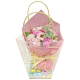 Сумочка Сладкий Букет с шоколадными яйцами, начиненными ореховым кремом VANOIR 300г.