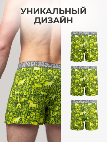 Комплект из 3-х семейных трусов - «Весенний лес»