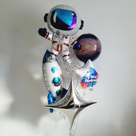 Букет шаров в космической тематике 
