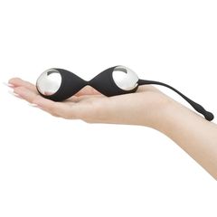 Черно-серебристые вагинальные шарики Inner Goddess Kegel Toner Balls - 