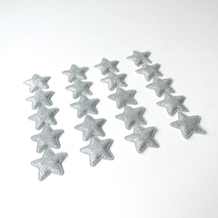 Патчи звездочки серебристые декоративные, с блестками, размер 3,5*3,5 см, набор 20 штук