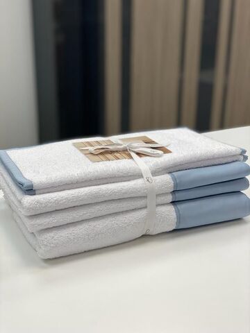 Набор полотенец 3шт Claire Batiste Atelier Brise бело-голубой