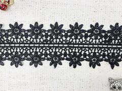 Кружево плетеное, ш. 7 см, чёрный