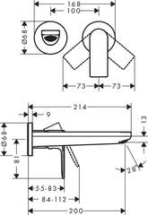 Смеситель для раковины, на 2 отверстия, с донным клапаном, черный Hansgrohe Rebris E 72568670