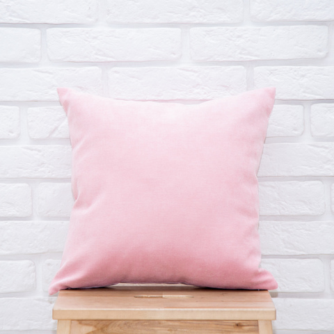 Подушка 40*40 микровельвет (светло-розовая)