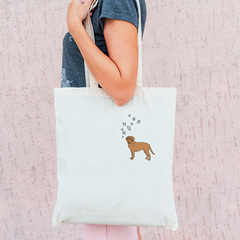 Тканевая сумка "Бордоский дог и бабочки"