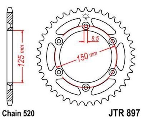 Звезда мотоциклетная JT JTR897.49SC самоочищающаяся