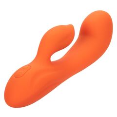 Оранжевый вибромассажер Stella Liquid Silicone Dual “G” - 17,75 см. - 