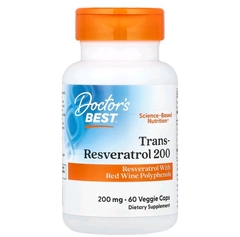 Doctor's Best, Trans-Resveratrol 200  with Resvinol, 200 mg, 60 Veggie Caps