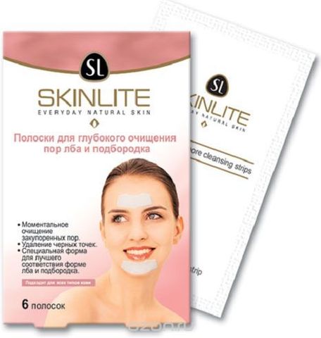 SKINLITE SL-102 Полоски для глубокого очищения пор лба и подбородка