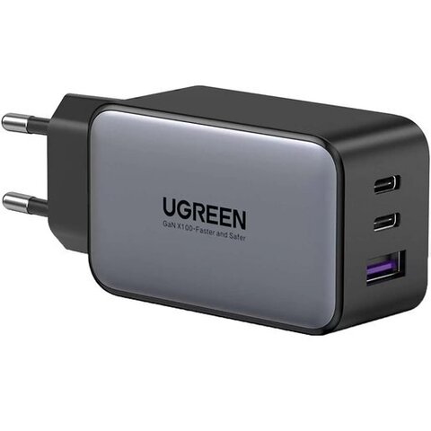 Зарядное устройство UGREEN CD244 USB-A+2*USB-C 65W GaN Tech Fast Charger, черный
