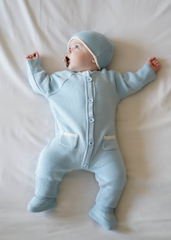 Вязаный комплект одежды из экохлопка 3 предмета  (голубой)