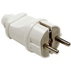 Вилка прямая с заземл. 16А 4140 белая