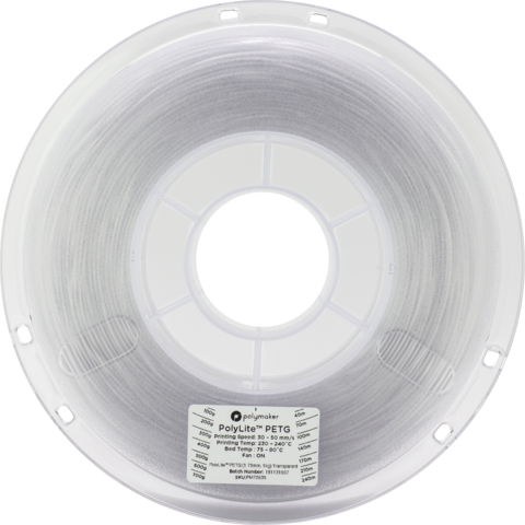 Пластик для 3D-принтера PolyMaker PolyLite PETG, 1.75 мм, 1 кг, Прозрачный