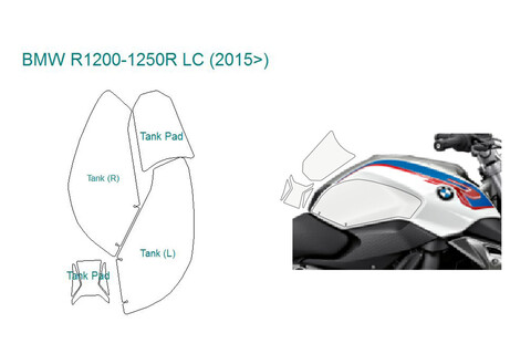 Прозрачные пленки VentureShield для защиты краски бака BMW R1200/1250R LC