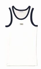 Топ теннисный Lacoste Flowing Rib Knit Tennis Badge Tank - white/navy blue