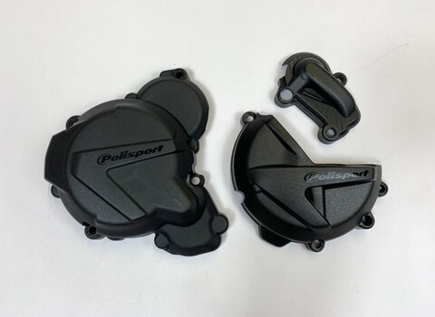 Комплект защиты крышек сцепления, генератора и помы Polisport GasGas EC 250/300 21-23 черн.