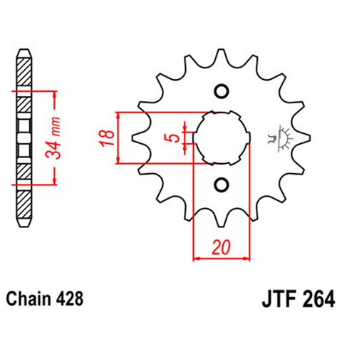 Звезда передняя (ведущая) JTF264.15 XLR250 XLR250R BAJA XLR 250 R