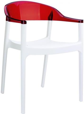 Кресло пластиковое, Siesta Contract Carmen, белый, красный