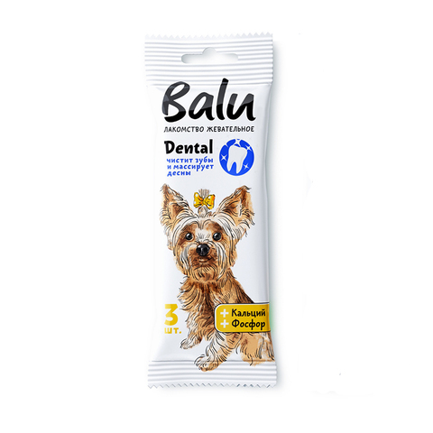 Лакомство жевательное BALU с кальцием, фосфором для собак,36 г