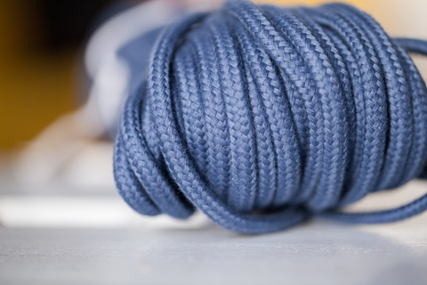 Хлопковый плетеный шнур деним 5 мм