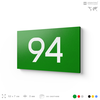 Табличка с номером 94 на дверь квартиры, для офиса, кабинета, аудитории, склада, зеленая 120х70 мм, Айдентика Технолоджи
