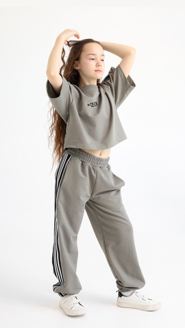 Джогеры с лампасом, олива