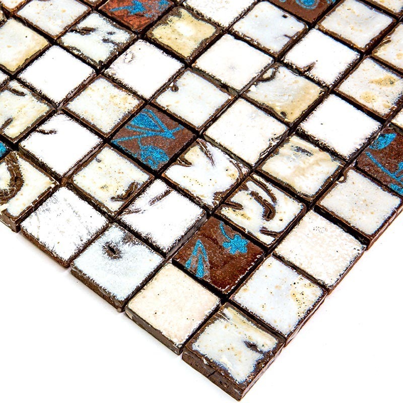 Vint-5-3 Мозаика для ванной Gaudi Vintage коричневый белый темный квадрат