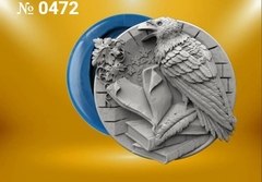 Силиконовый молд Ворон (медальон) № 0472