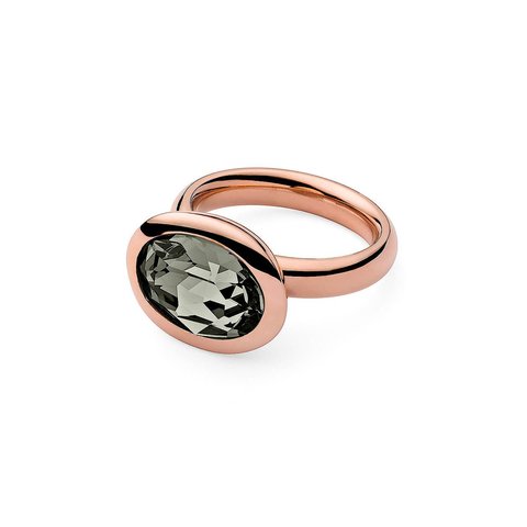 Кольцо Qudo Tivola Black Diamond 16.5 мм 631283/16.5 BW/RG цвет серый