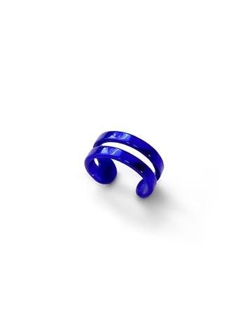Серебряная двойная серьга-кафф electric blue