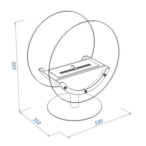 Биокамин Royal Thermo RTBFP-F500ML Mirror Lens