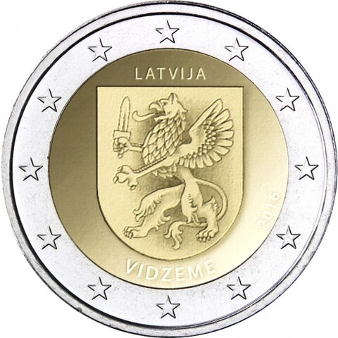 2 евро 2016 Латвия - Видземе