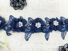 Кружево плетёное, ш. 6-6,5 см, т. синий