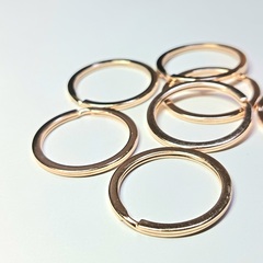 Кольцо плоское металл для ключей и брелока, d 24 мм, золото