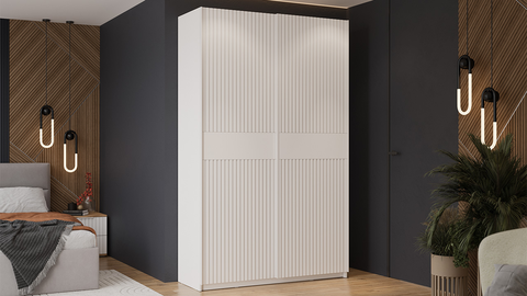 Шкаф-купе Оскар Хилтон 2-х дверный 140 белый снег / белый матовый / ручка белая