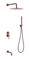 Boheme 464-2-CB Смеситель встроенный + верхний+ ручной душ Uno COPPER BRUSHED с изливом фото