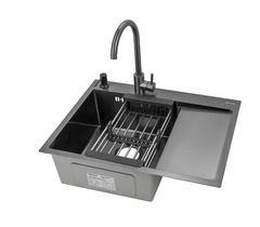 Мойка для кухни из нержавеющей стали толщина 3мм. ARONA 650.505 L графит