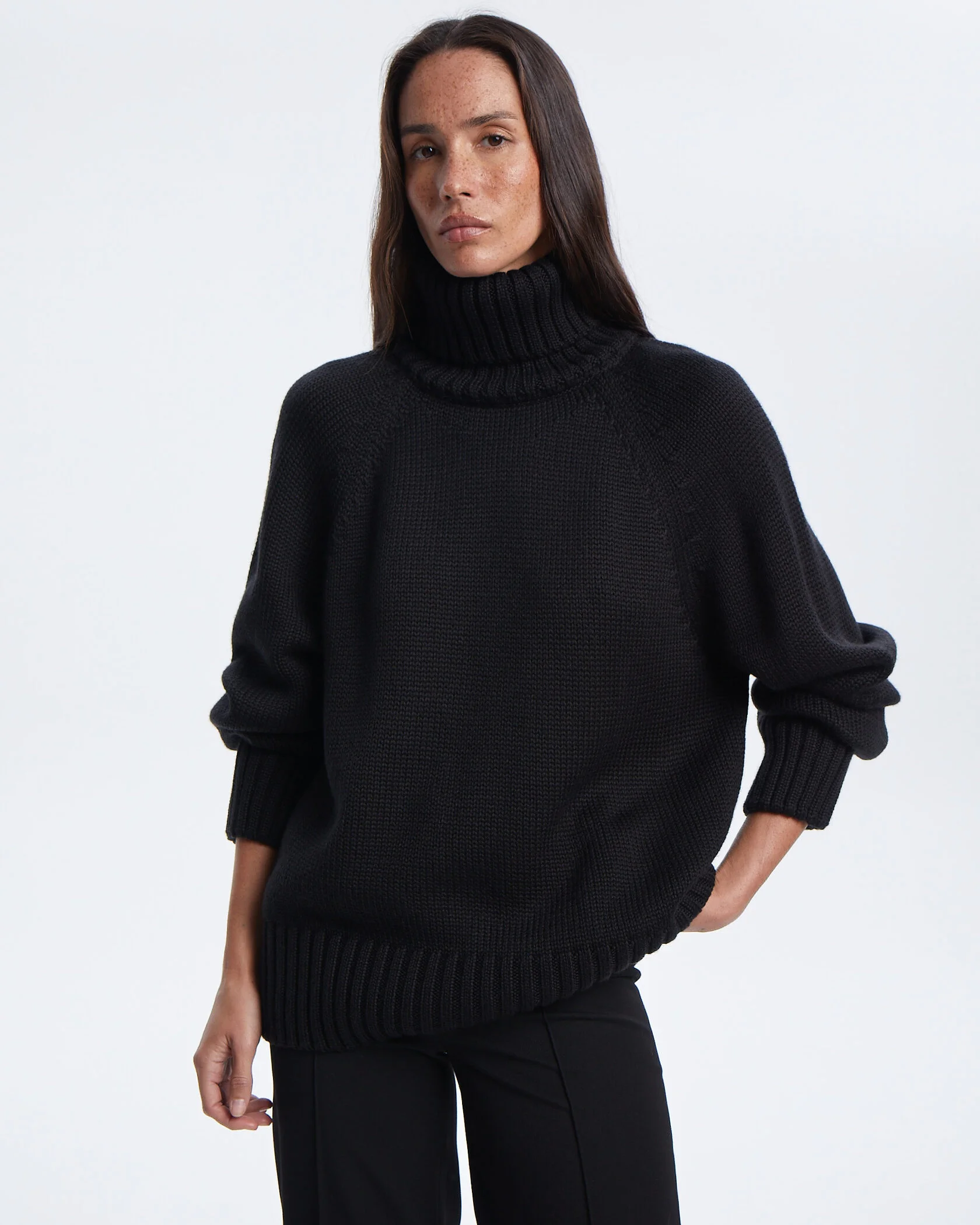 Свитер из шерсти мериноса, Черный