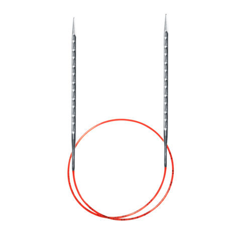 Спицы металлические круговые супергладкие с квадратным кончиком AddiNovel, №6 ,  100 см.