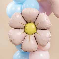 К Фигура, Цветок, Ромашка (надув воздухом), Светло-розовый, Сатин, 25''/64 см, 1 шт.