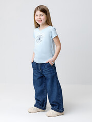 фуфайка  для девочки  КП 302763/голубое стекло