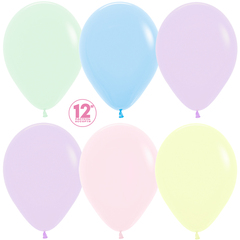 S 12''/30 см, Пастель (Макарунс), Ассорти (600), 50 шт.