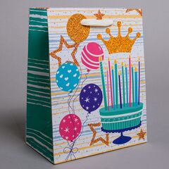 Пакет подарочный S вертикальный, Шарики, МИКС, 18*23*10 см (Д*В*Ш)