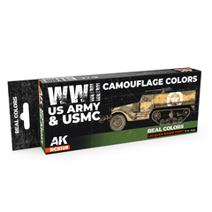 Набор красок AK Interactive Real Colors - WWII US Army & USMC Camouflage Colors