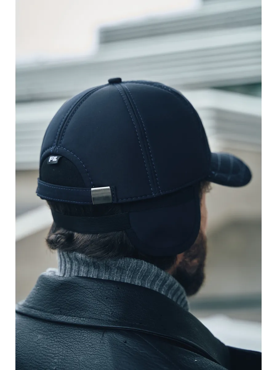 Кепка утепленная с ушками плащевка полустёганая